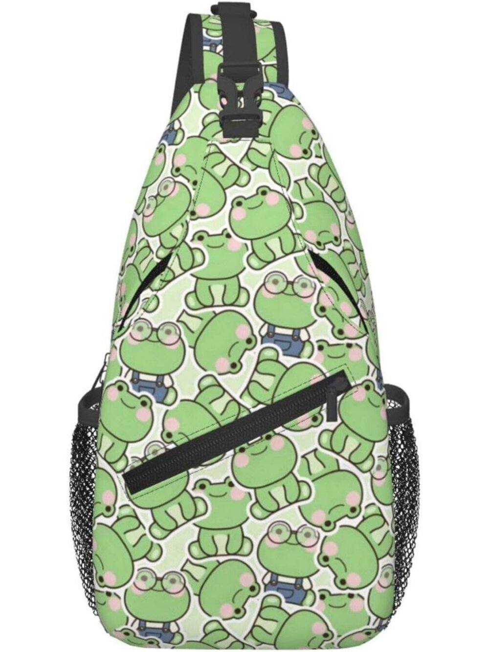 Unisex Frog Halloween Travel Hiking Sling Backpack Casual Crossbody Bag